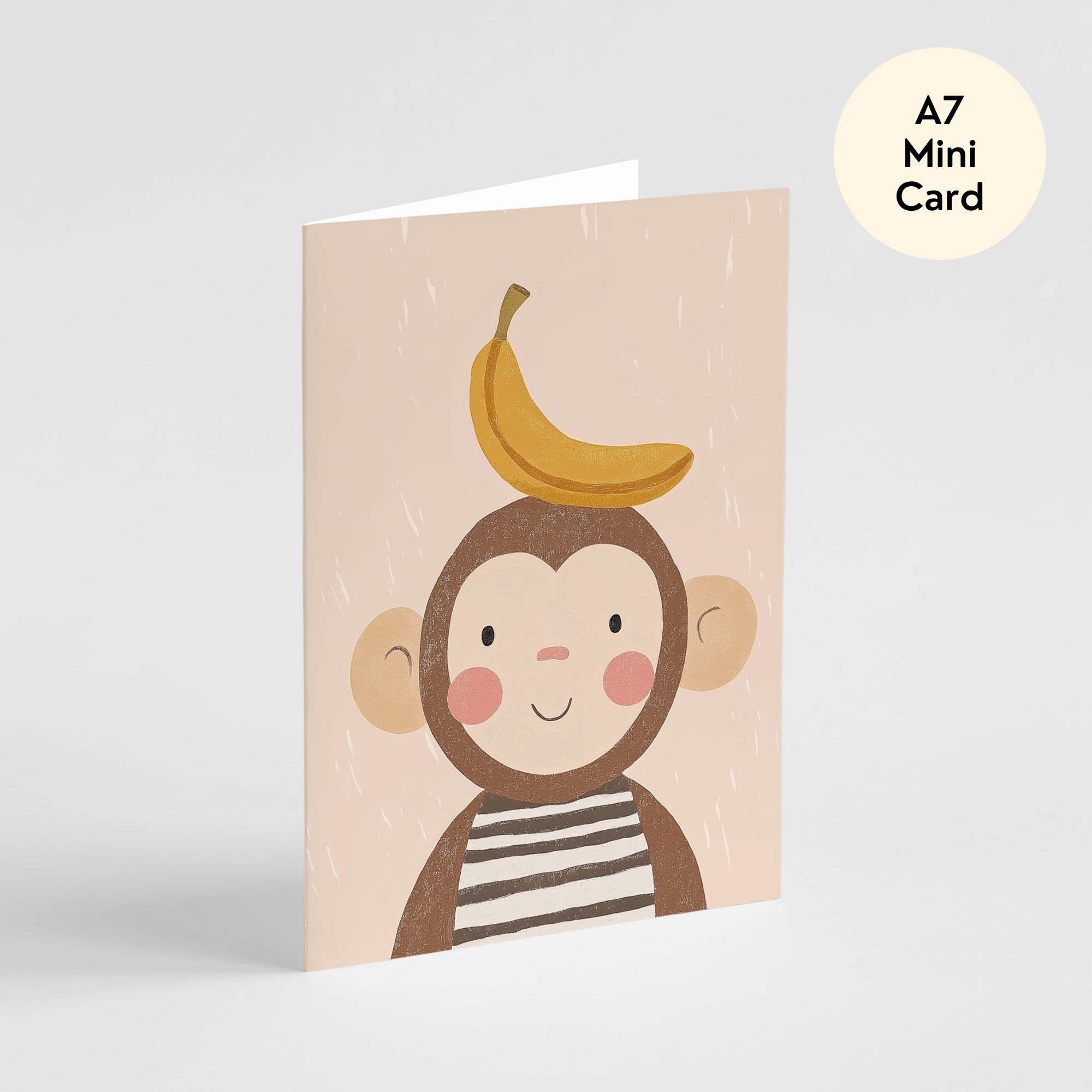 Banana Monkey Card - Mini A7 Greeting Card