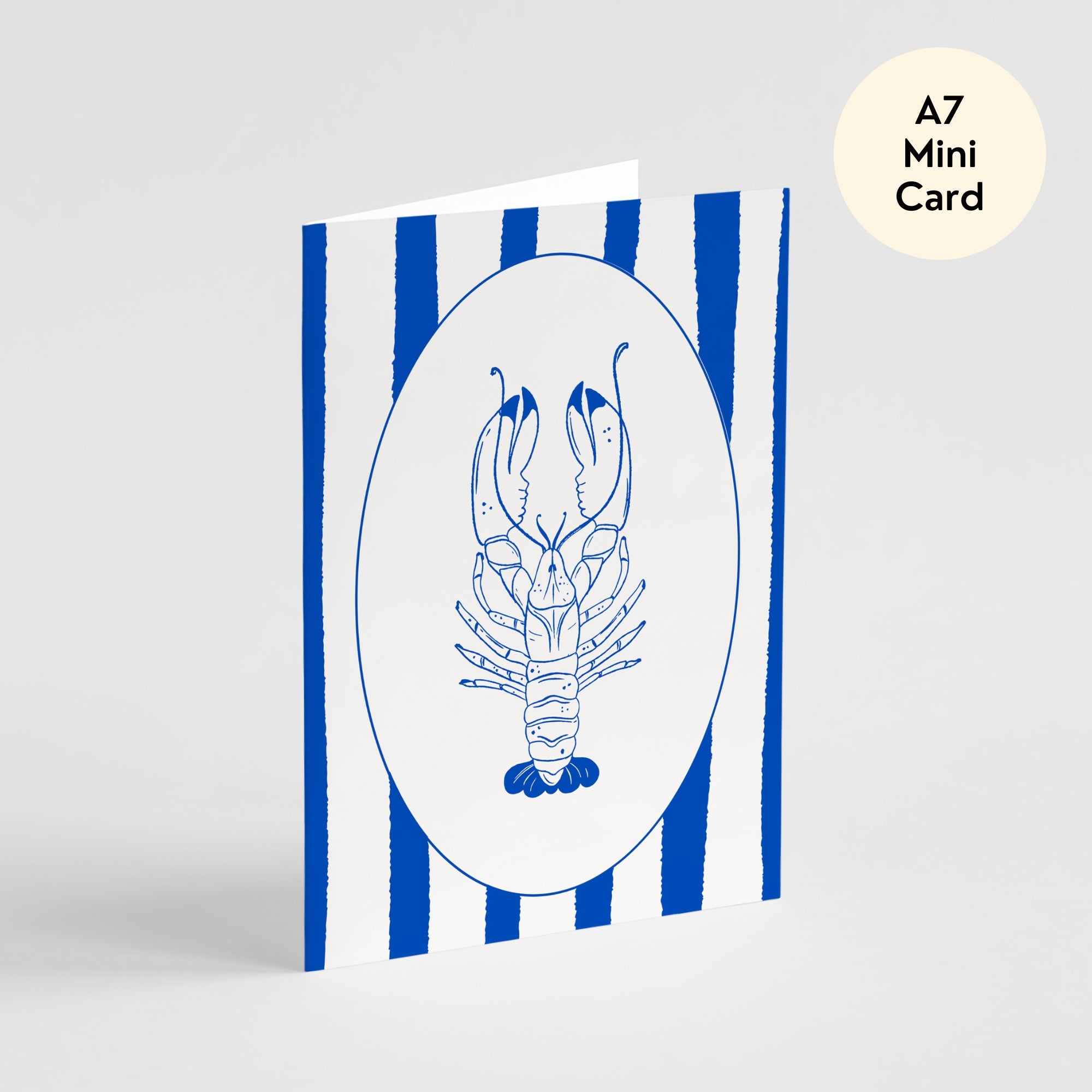 Coastal Lobster Card - Mini A7 Greeting Card