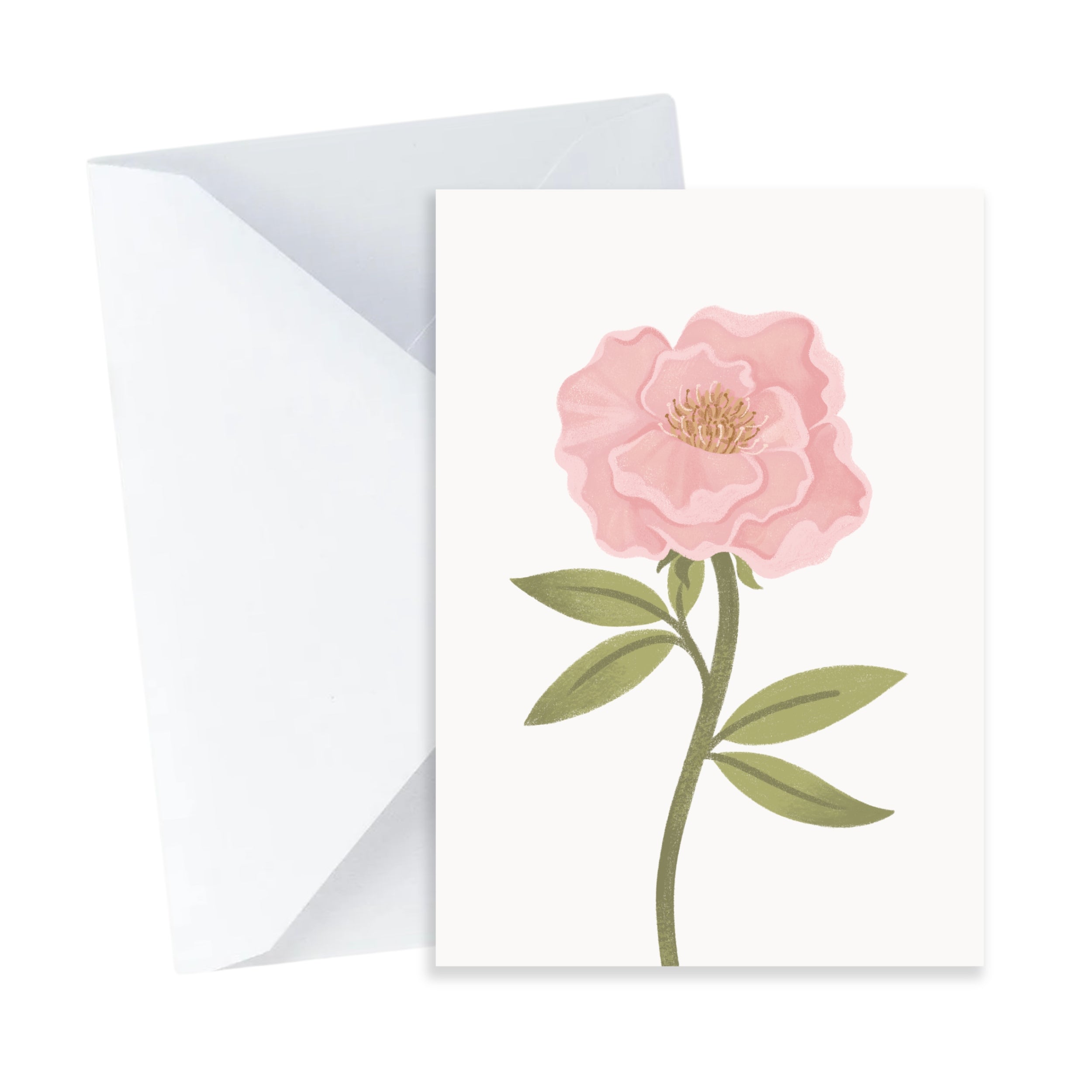 Peony Card - Mini A7 Greeting Card