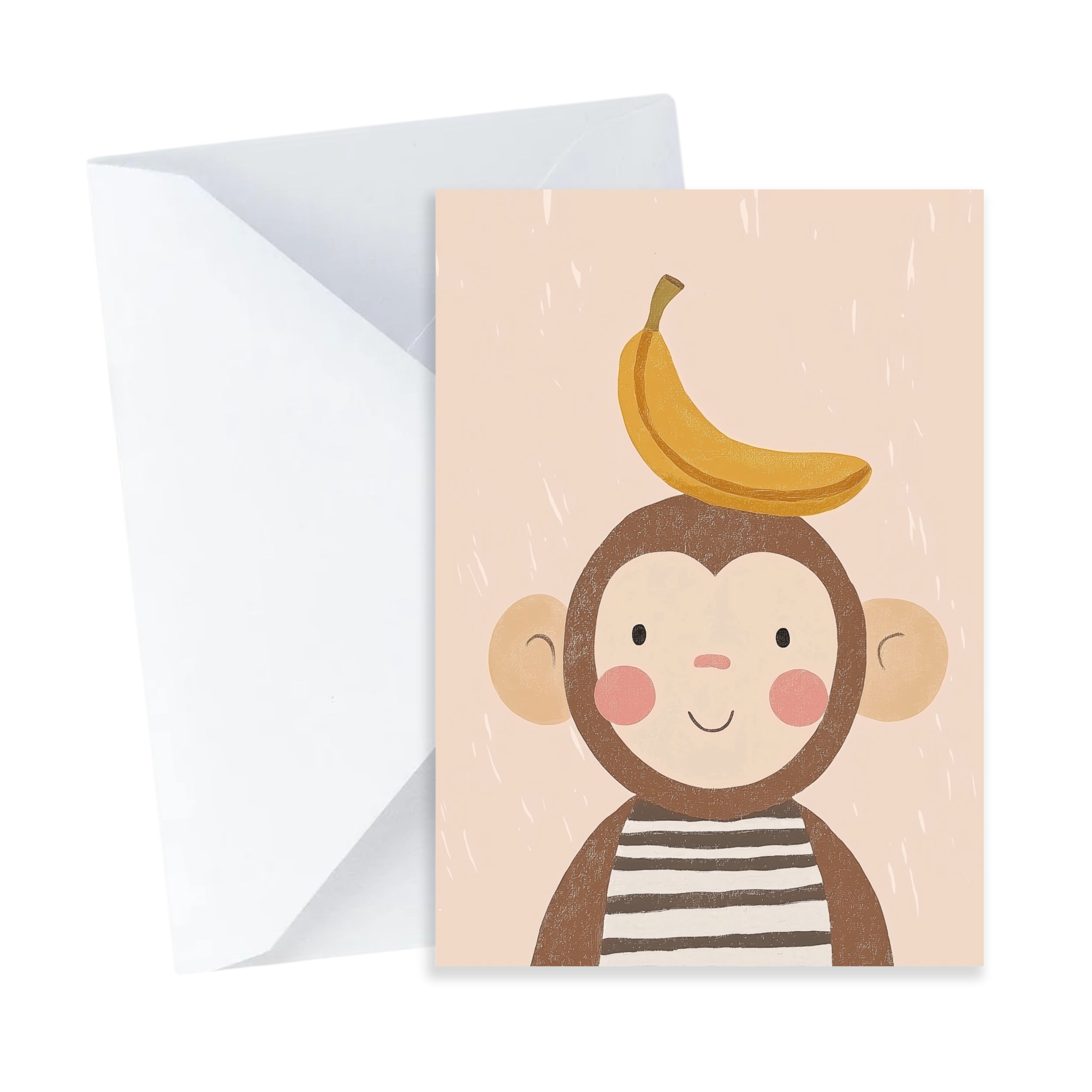 Banana Monkey Card - Mini A7 Greeting Card