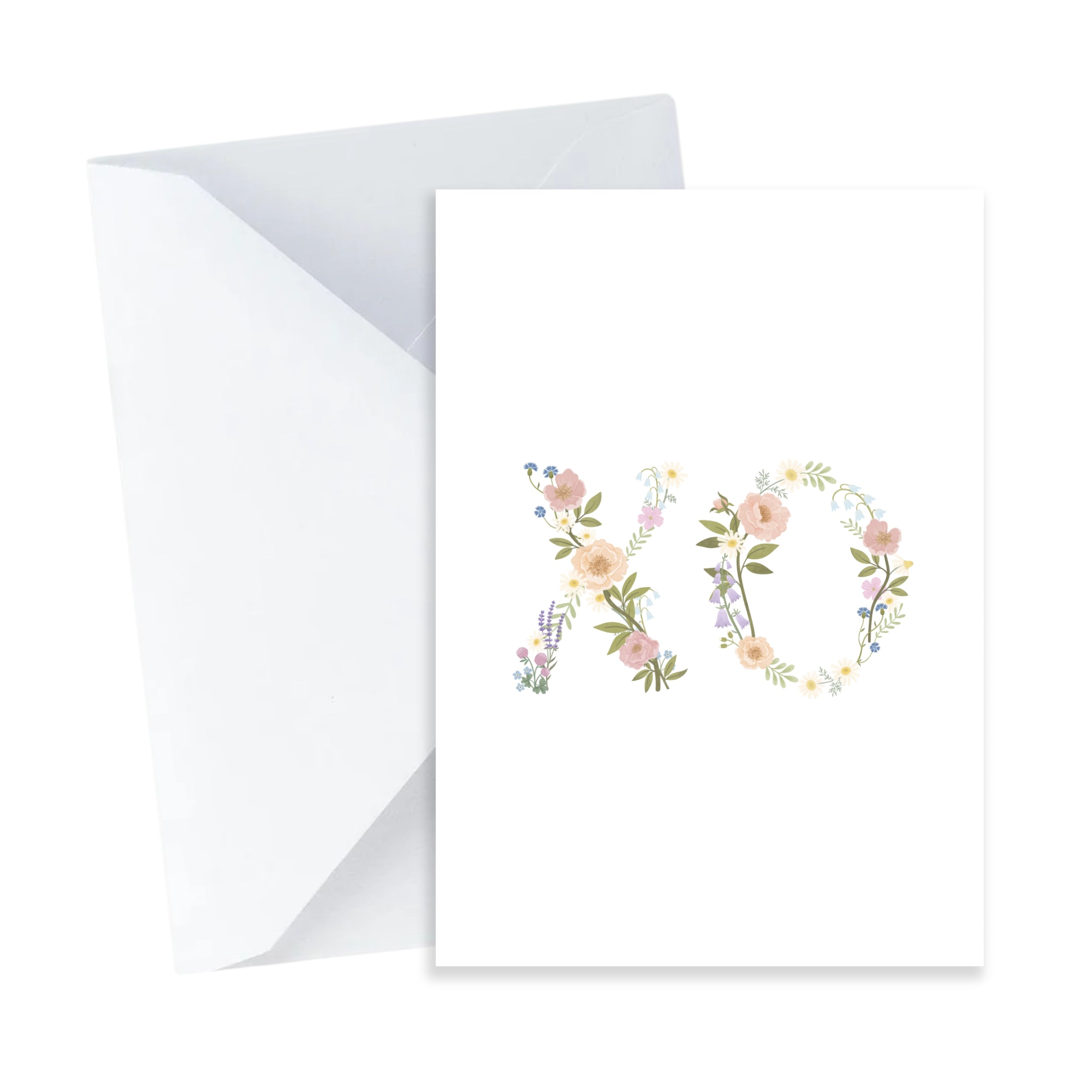 Floral XO Card - Mini A7 Greeting Card