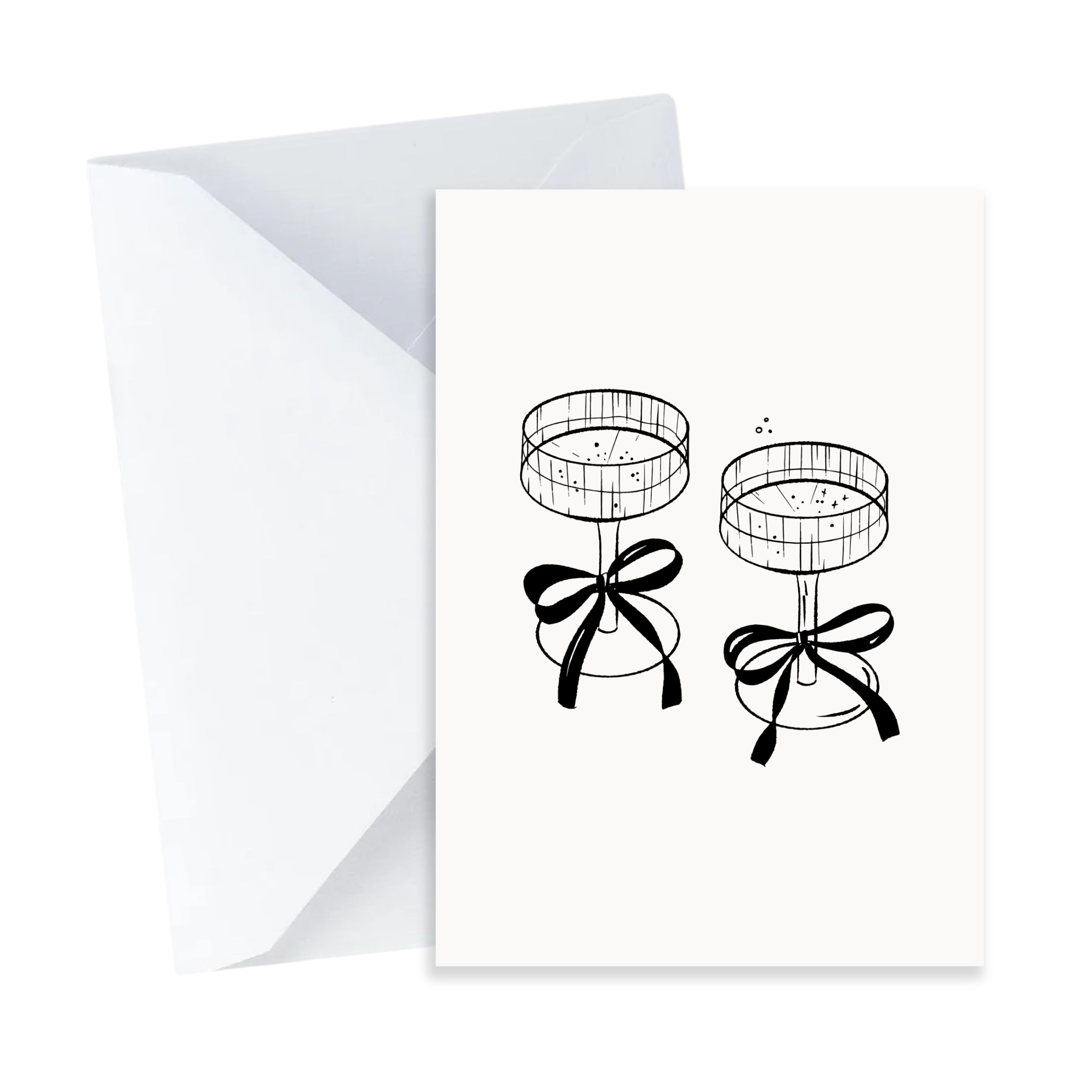 Champagne Coupe Card - Mini A7 Greeting Card