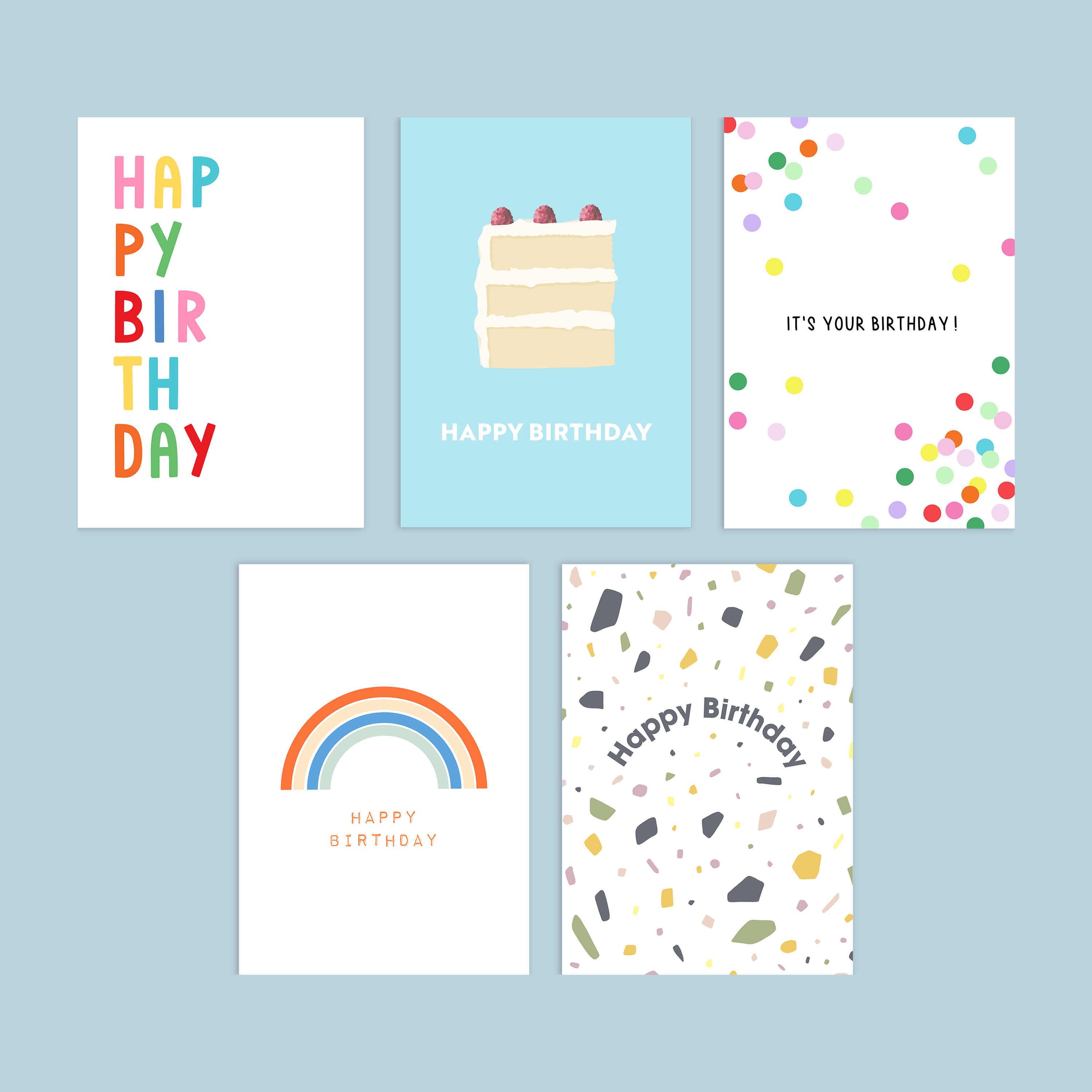 Happy Birthday - 5 Card Set