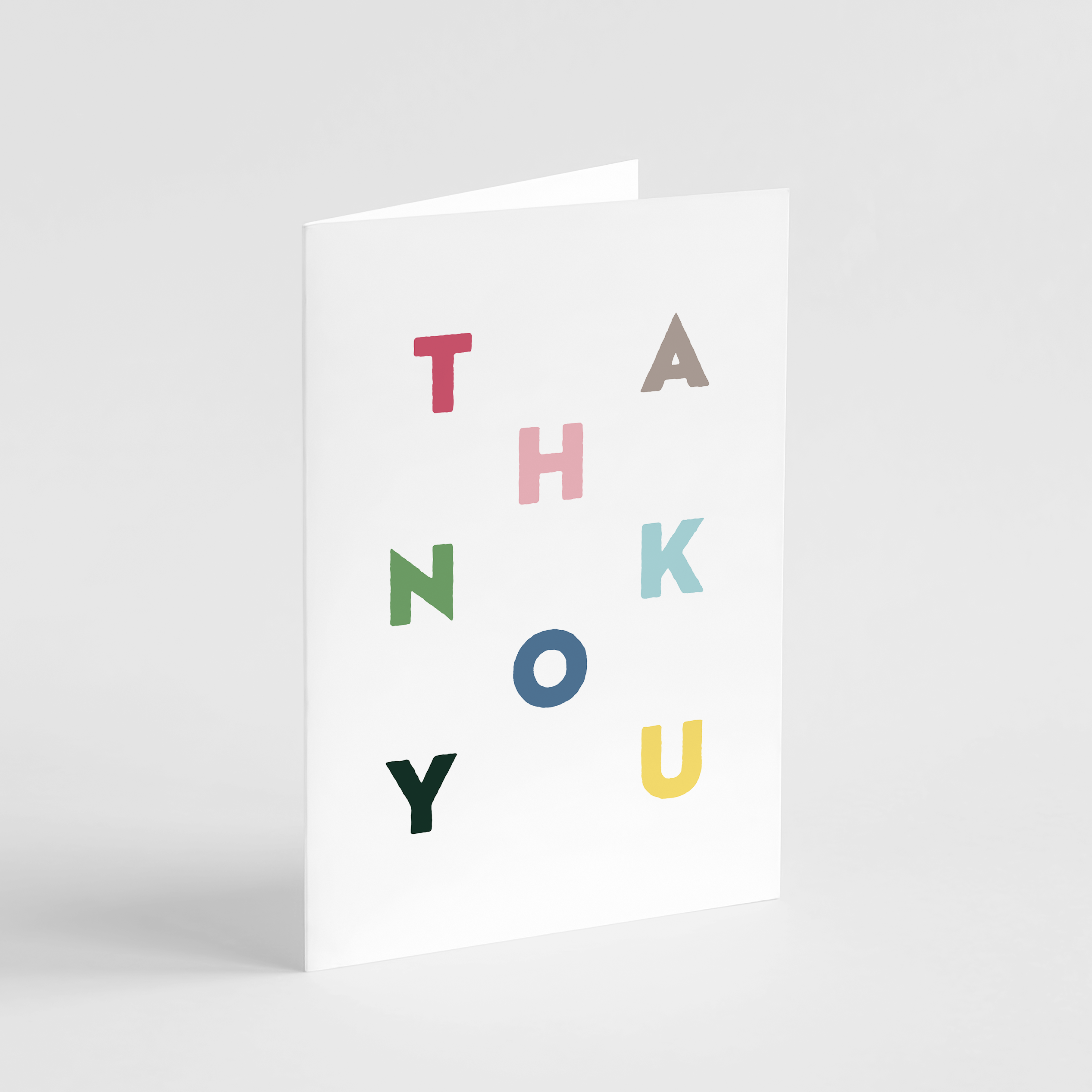 Thank You Block Letters Card